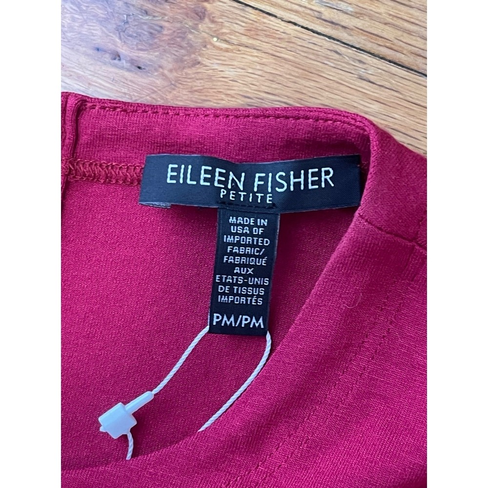 EILEEN FISHER Viscose Jersey Crew Neck Mini Dress Petite Medium Red Rose NEW‎ - Picture 6 of 11
